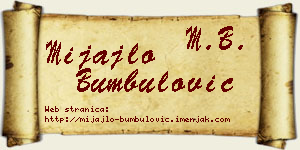 Mijajlo Bumbulović vizit kartica